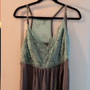 Kindred Bravely Mint and Gray Lace Chemise